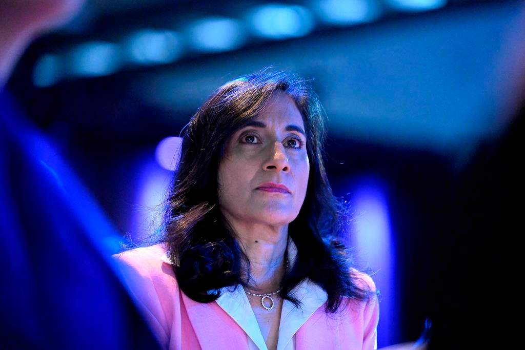 Anand said three of the recommendations remain to be fully addressed, two are in progress and elements of another three will require what she describes as sustained and everlasting efforts. THE CANADIAN PRESS/Justin Tang.