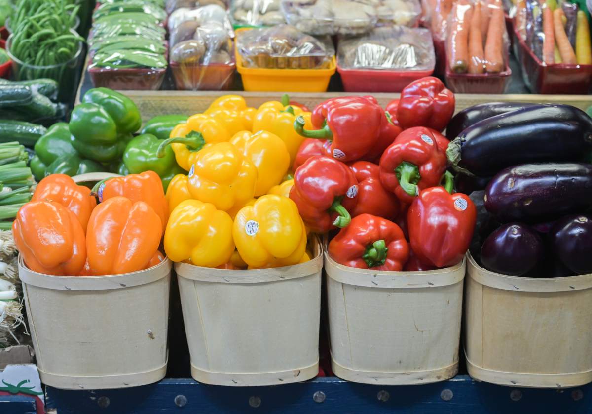 Vegetables are shown at a market in Montreal, Friday, May 5, 2023.