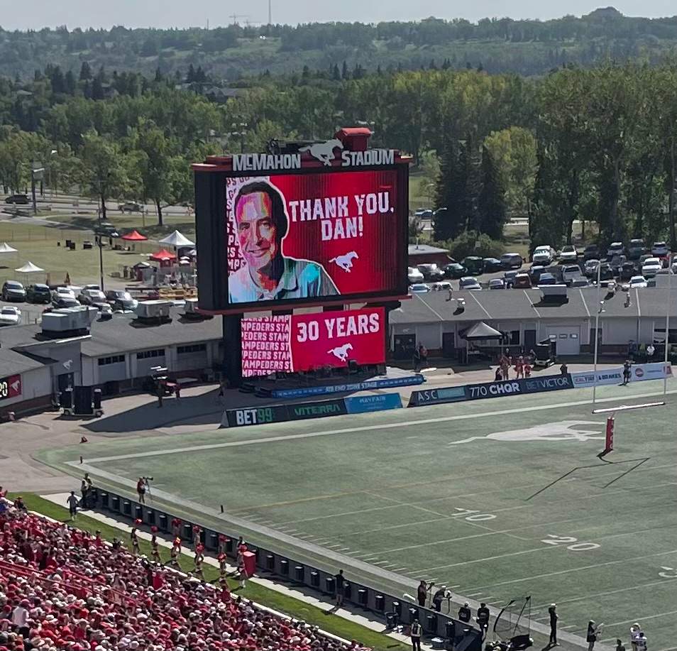 Dan Carson 30 year tribute at McMahon Stadium.