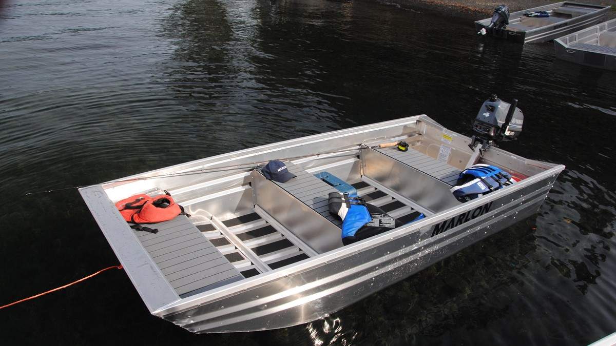 Based on camera footage,  Harvey said it was early Tuesday morning when someone jumped up on a sea- can where the Marlon jon boats were perched, threw them down toward the rail trail where a truck was waiting, then took off.