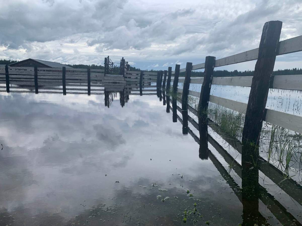 A photo of the flooding experienced in Peers, Alta on June 20, 2023.