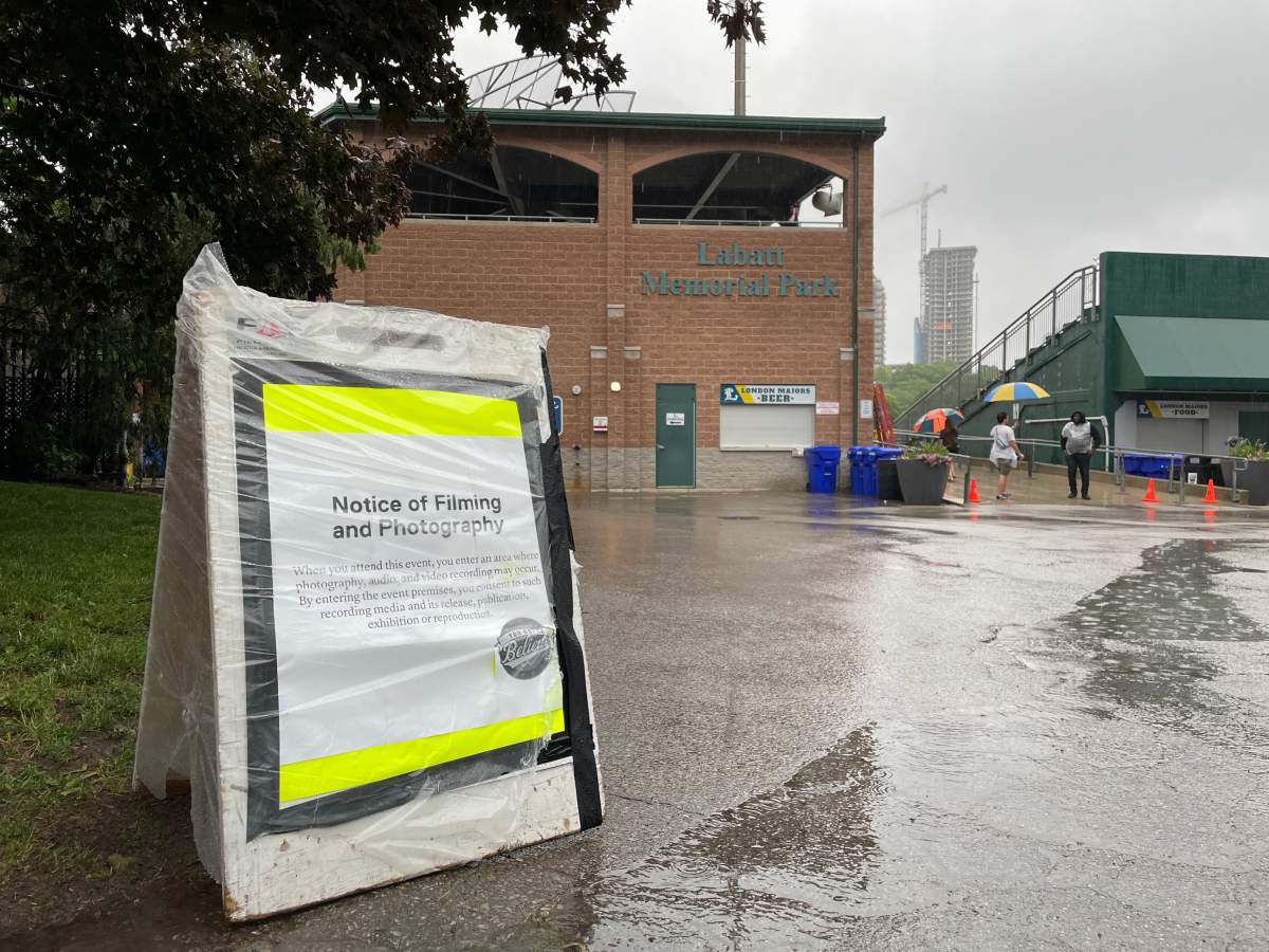 Production for the baseball movie You Gotta Believe took place at Labatt Park on June 23, 2023.