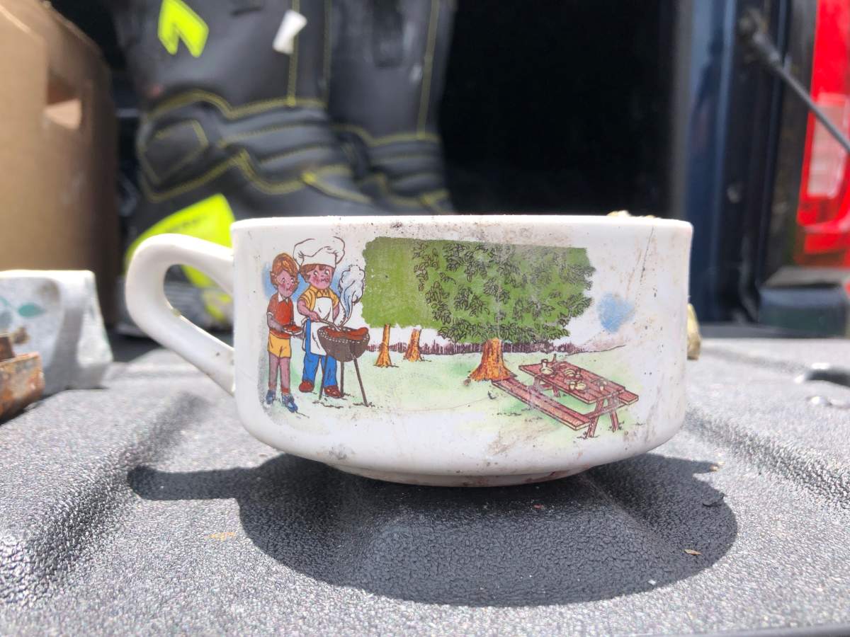This Campbell's soup bowl survived both Hurricane Fiona and the recent wildfires.