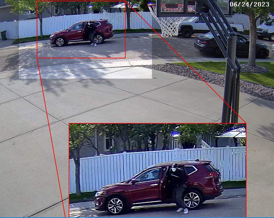 Two suspects pulled up in a red Nissan Rogue and started firing bullets at a man walking with his family on Ormsby Crescent in west Edmonton's Callingwood area on Saturday, June 24, 2023.