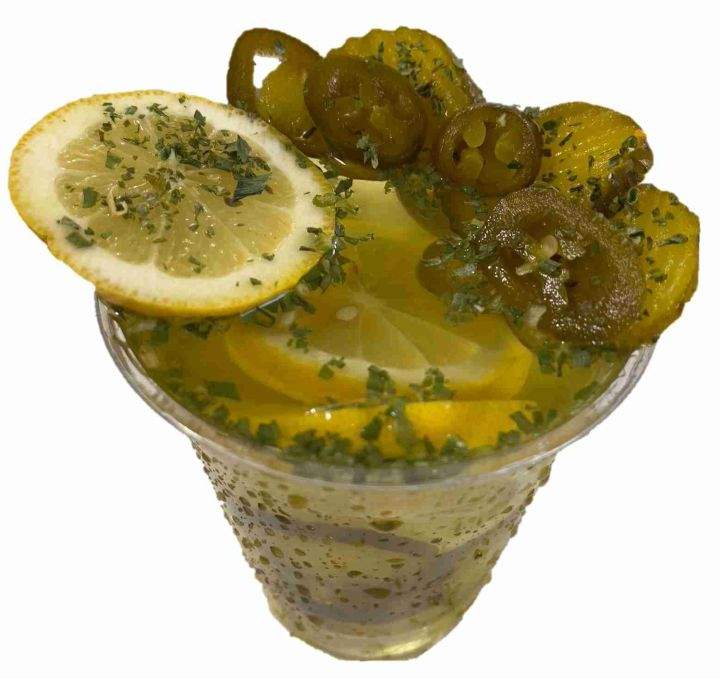 Spicy pickle lemonade by Concessions Inc. at K-Days.