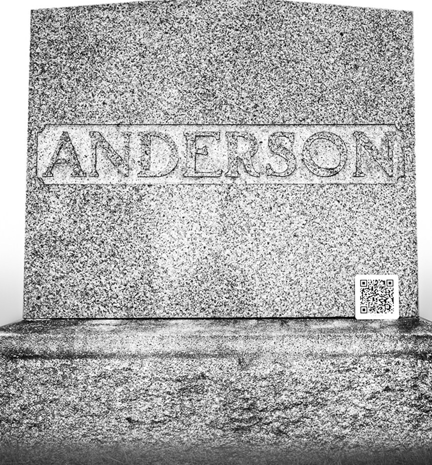 Lifes QR Code on gravestone