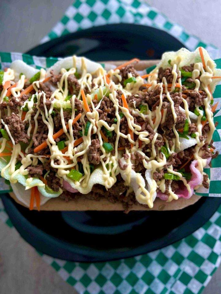 Asian shrimp chip nachos by Wok this Way at K-Days.