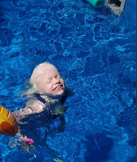 Grade 6 West Langley Elementary School District Sophia Burrell is seen swimming in a pool, one of her favourite activities, according to her parents.
