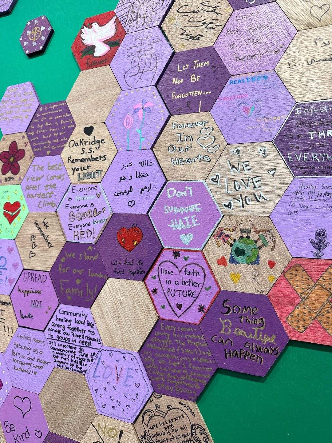A new mural is on display at Museum London honouring the Afzaal family after the attack on June 6, 2021.