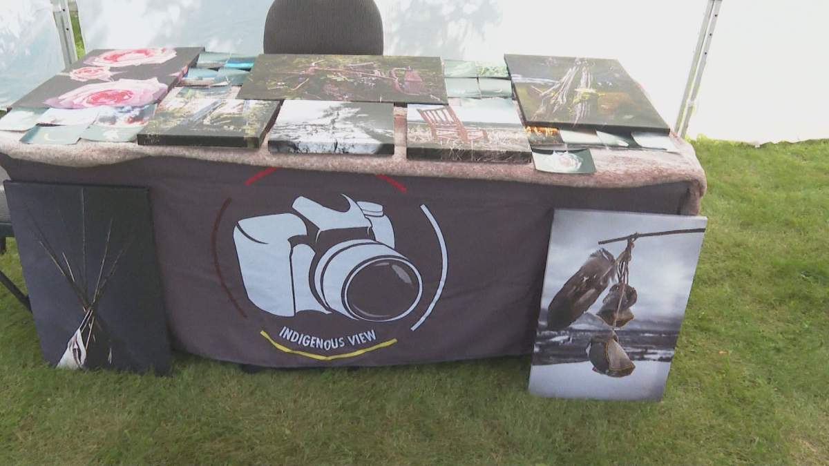 Indigenous View display at the Crowsnest Museum Indigenous Art and Craft market, Friday.