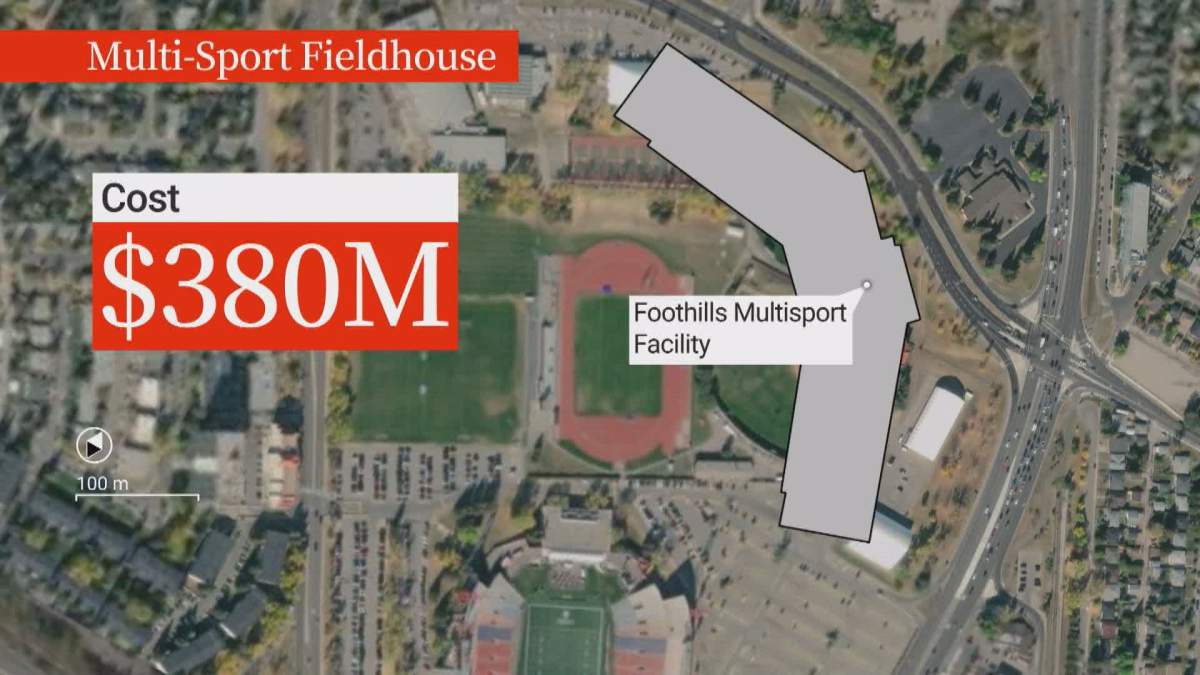 The proposed location of Calgary’s Multi-Sport Fieldhouse at Foothills Athletic Park.