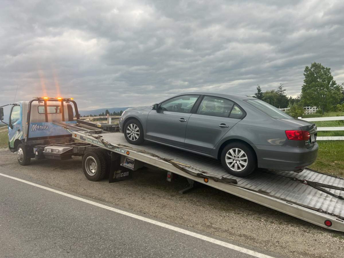 A Jetta was seized in Kelowna this week when a teen was caught speeding .