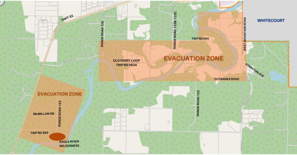 Alberta evacuation orders as of June 22, 2023, at noon.