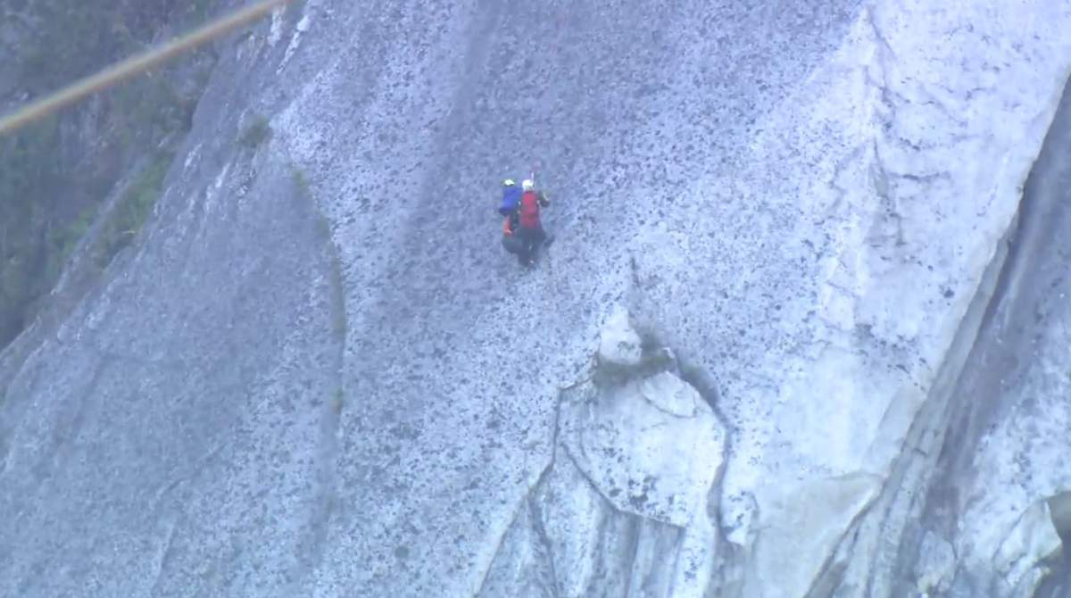 A base jumper was rescued off the Stawamus Chief in Squamish, B.C. on Saturday, June 3, 2023.