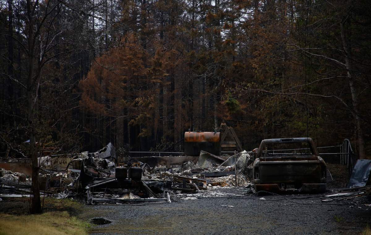 A home destroyed by last week’s wildfire, is seen in the Highland Park subdivision in Hammonds Plains, NS Tuesday June 6, 2023.