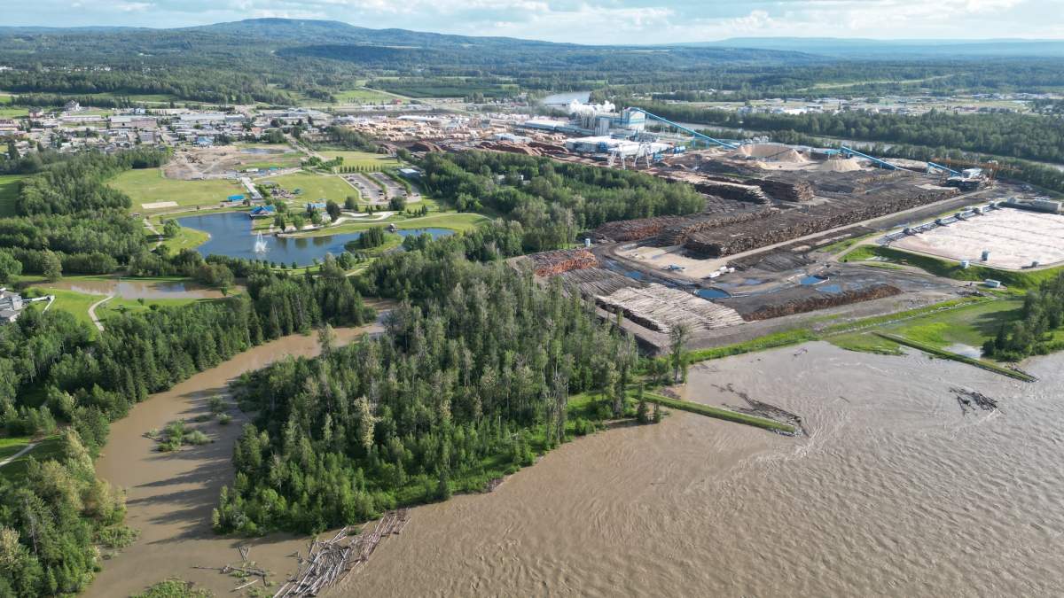 Flood waters in the town of Whitecourt.