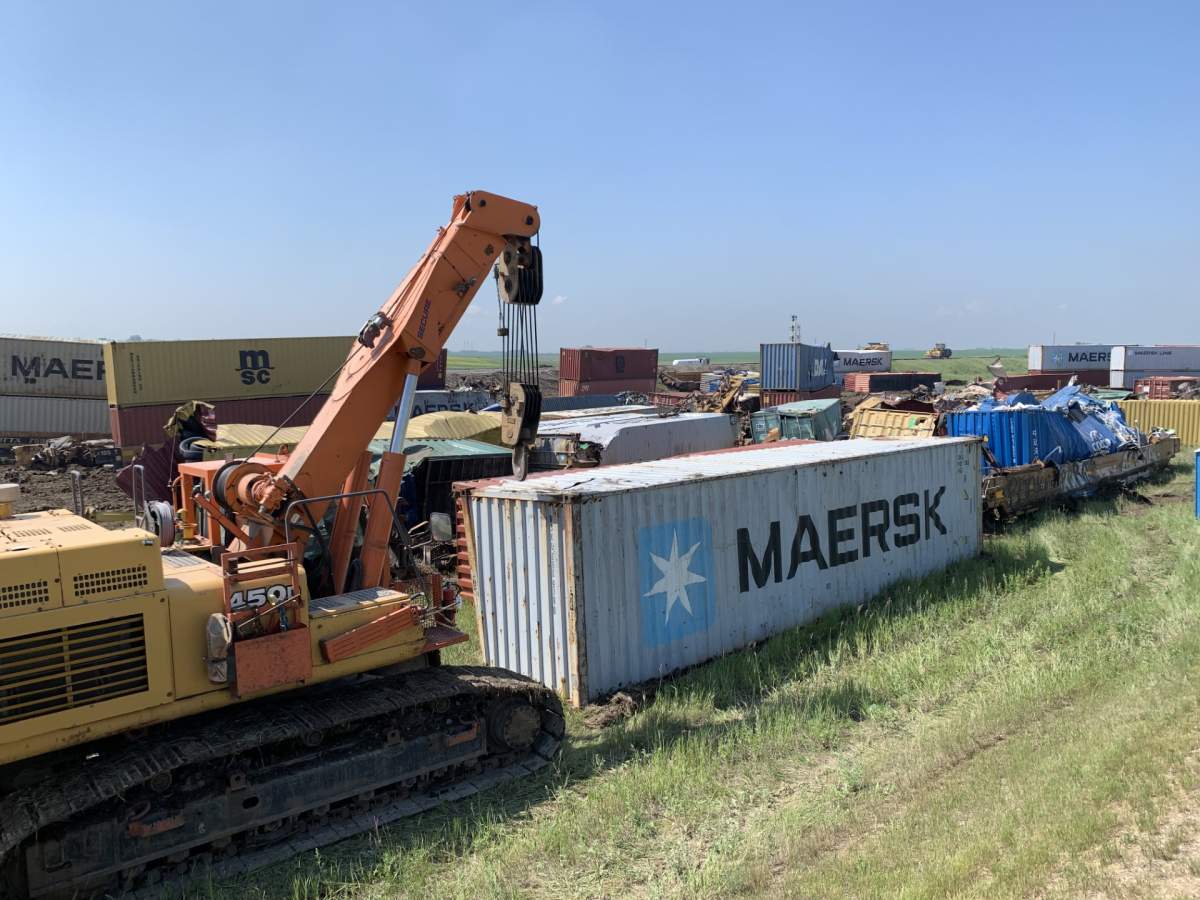 A train derailment near Biggar, Sask. Photo taken by Slavo Kutas.