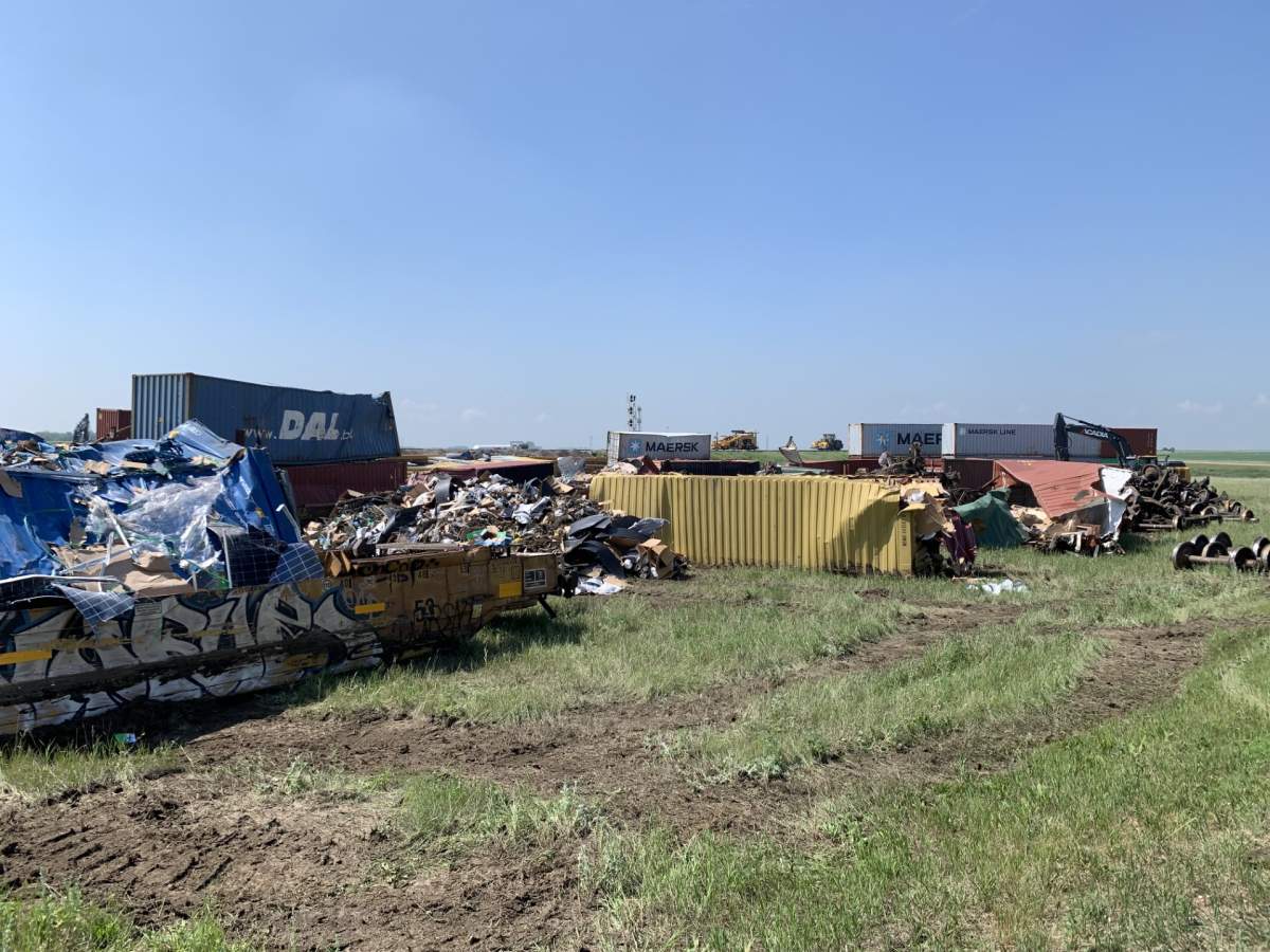 A train derailment near Biggar, Sask. Photo taken by Slavo Kutas.