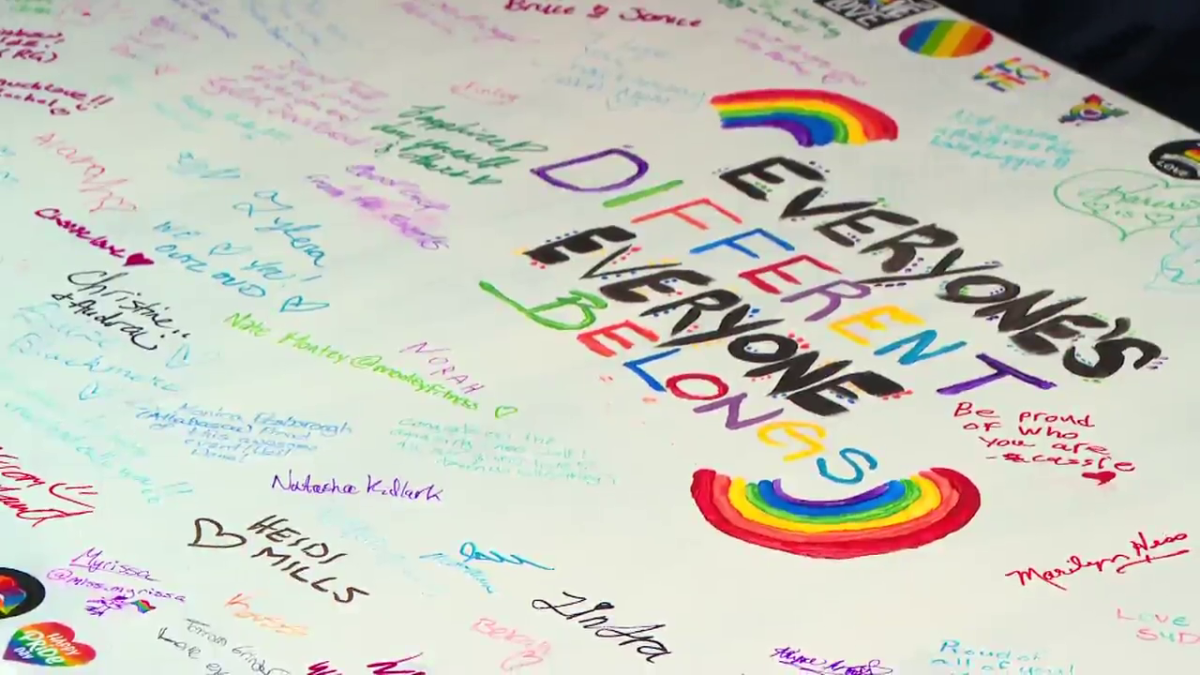 Community pride poster from Westlock’s pride event on Tuesday.