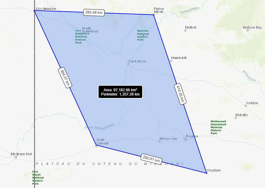 A rough look at what 100,000 km2 (10 million hectares) of burned land would cover.