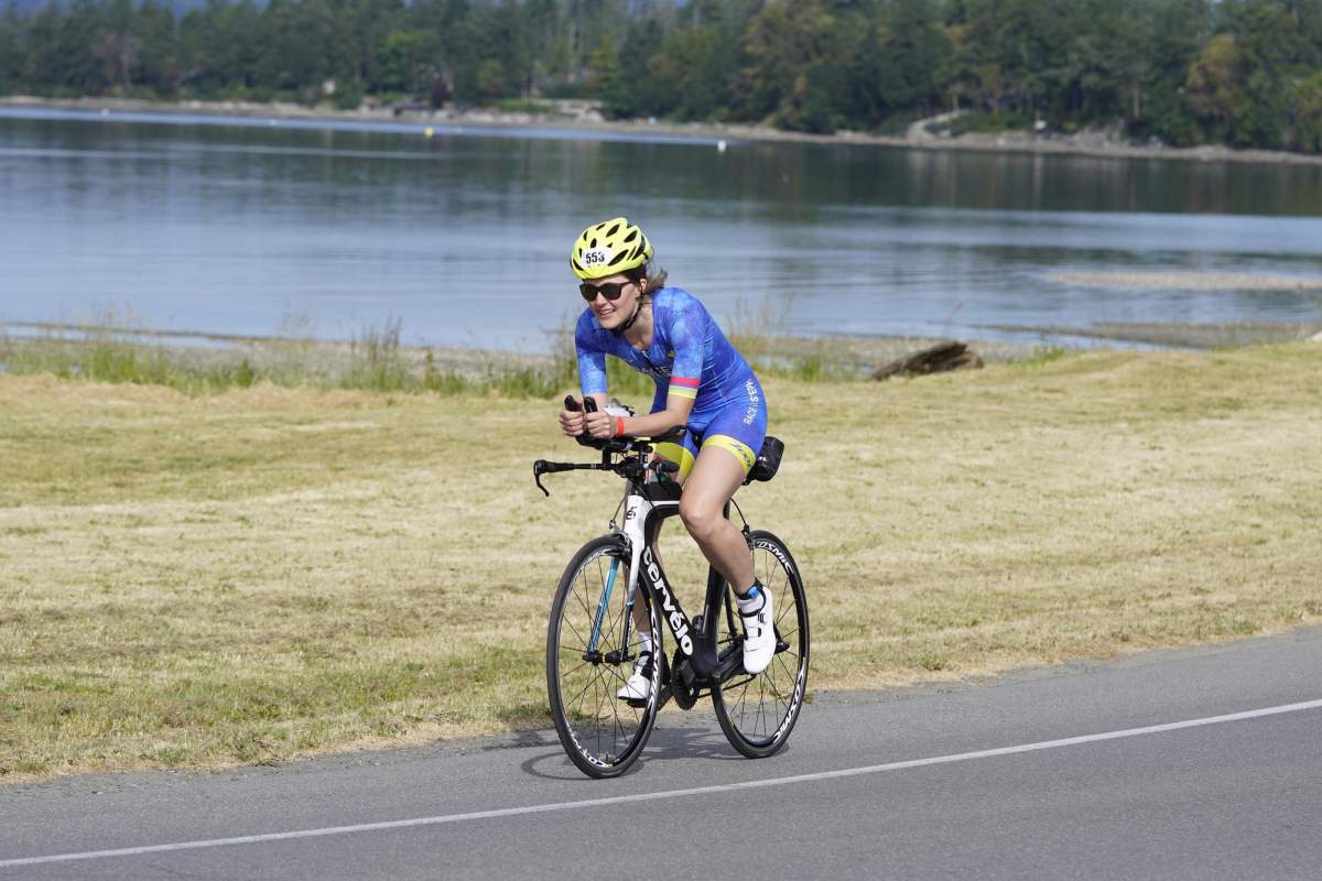 Regardless of where, Stephanie Fauquier says her favourite part of the triathlon is the bike.