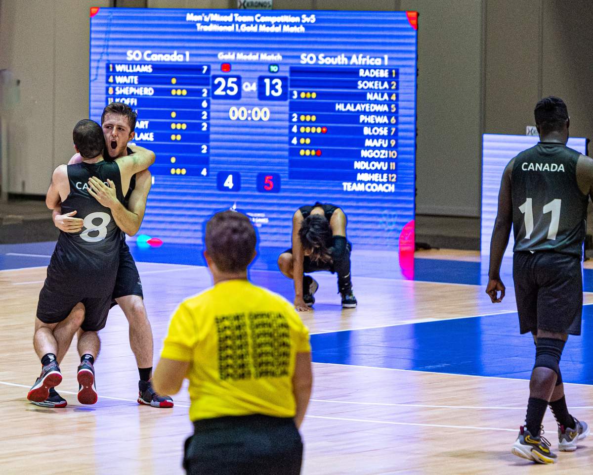 Canada men’s team at the 2023 Special Olympics in Berlin, Germany after winning gold.