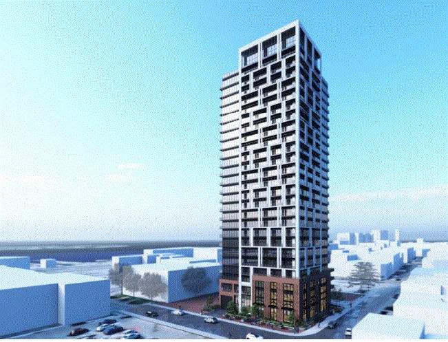 This condo, proposed by IN8 Developments, would be built on the current footprint of the downtown GoodLife Fitness Centre.