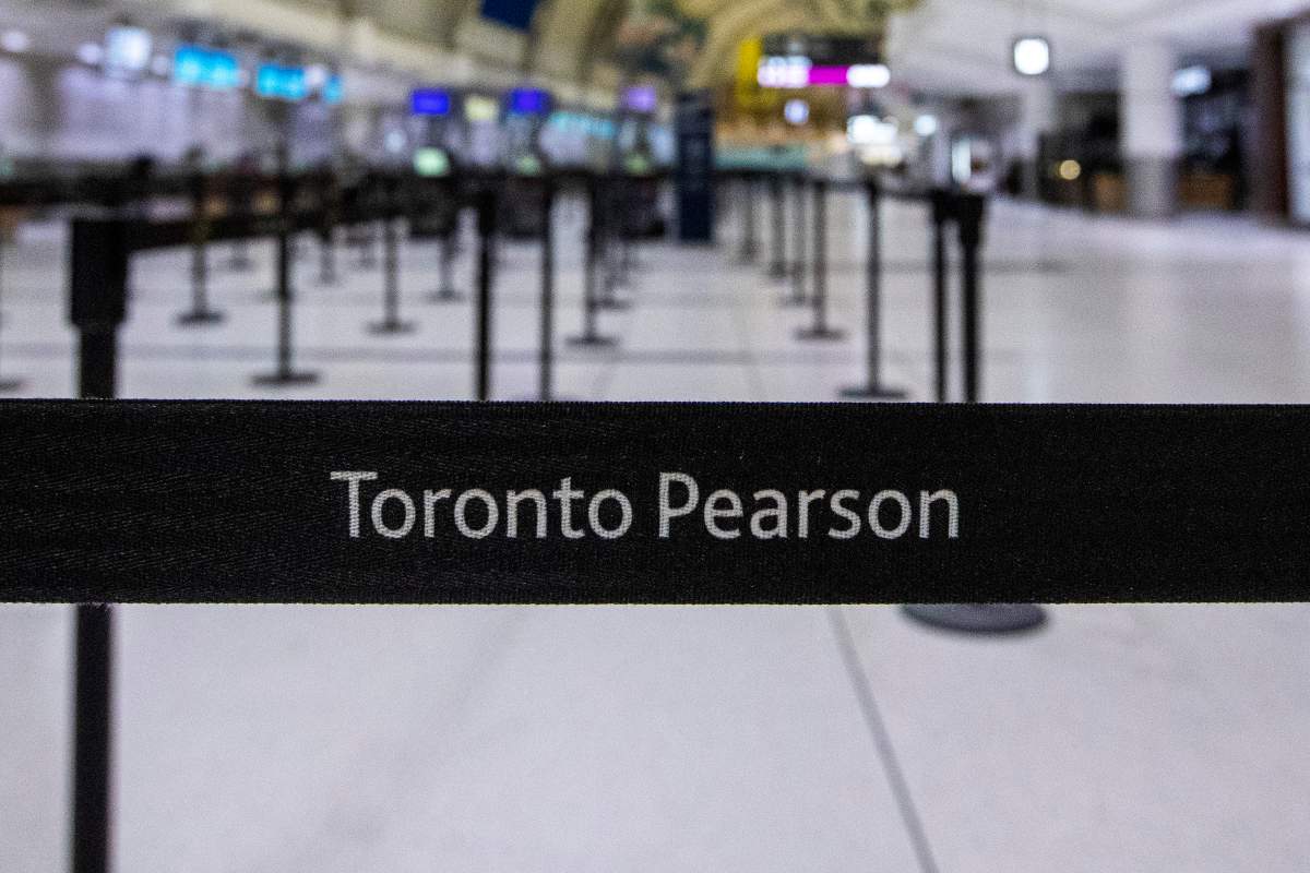 The departure area at terminal 3 is pictured at Toronto Pearson Airport in Mississauga, Ontario on Sunday, March 19, 2023. 