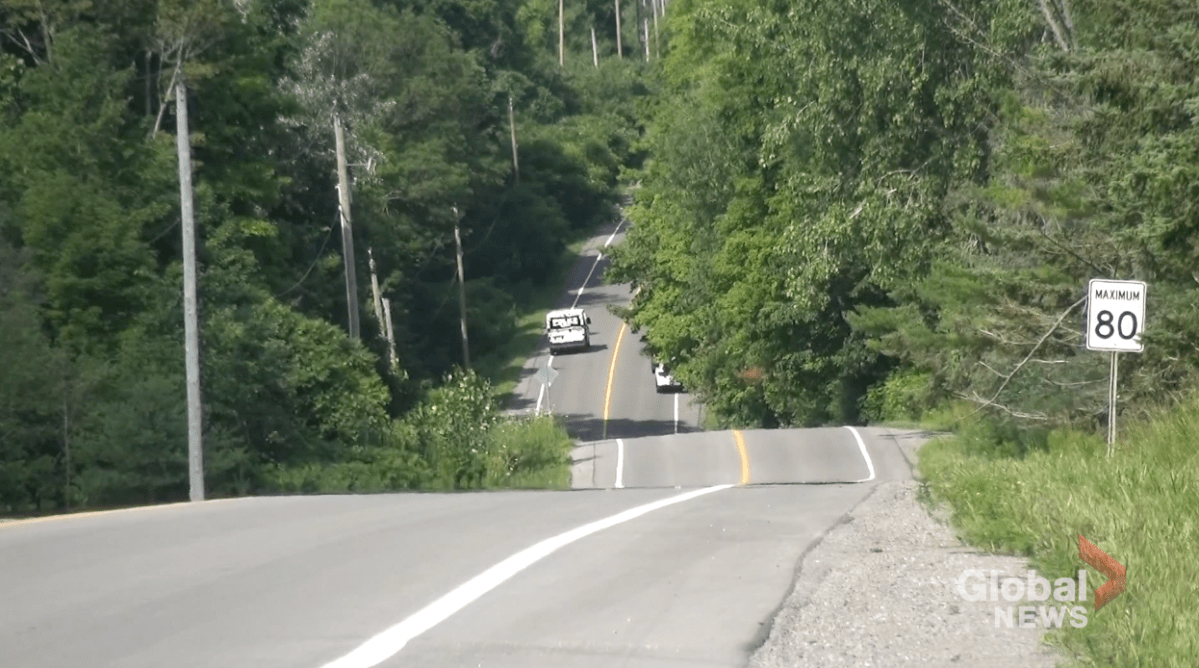 A woman died following a crash on County Road 21 in Cavan-Monaghan Township on July 14, 2023.