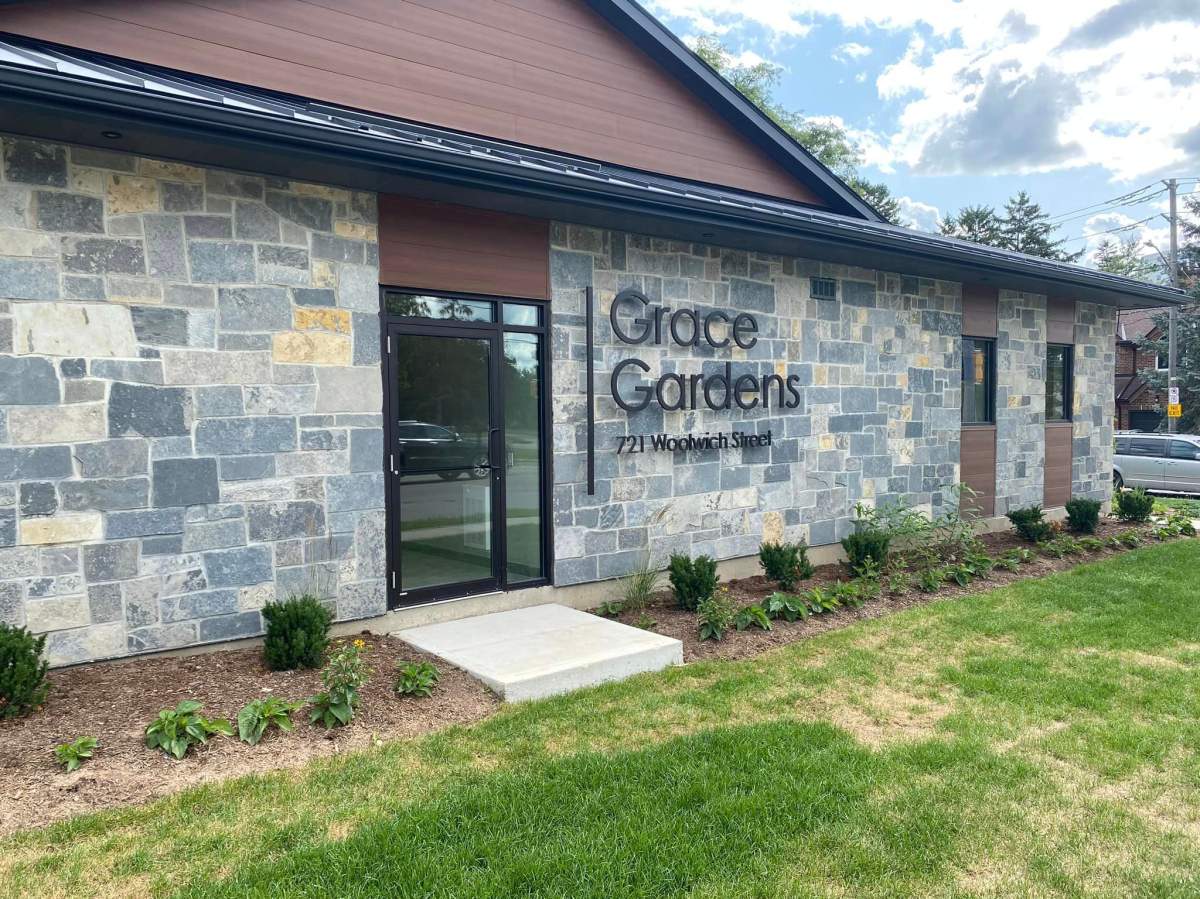 Façade of Grace Gardens, a permanent supportive housing project in Guelph.
