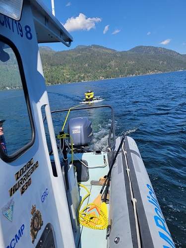 Grand Forks RCMP came to the rescue of a man whose Sea-Doo had mechanical issues on Christina Lake.