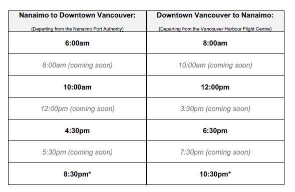 A first look at the schedule for Hullo Ferries sailings.