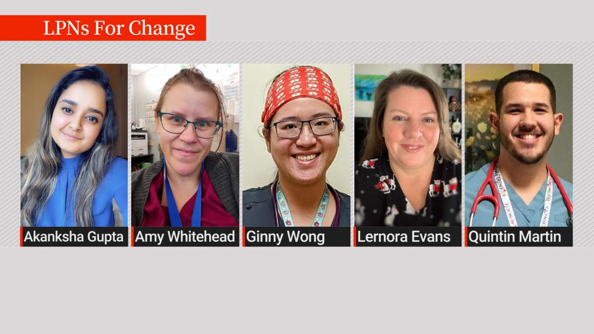 In order from left to right Akanksha Gupta, Amy Whitehead, Ginny Wong, Lernora Evans, Quintin Martin.