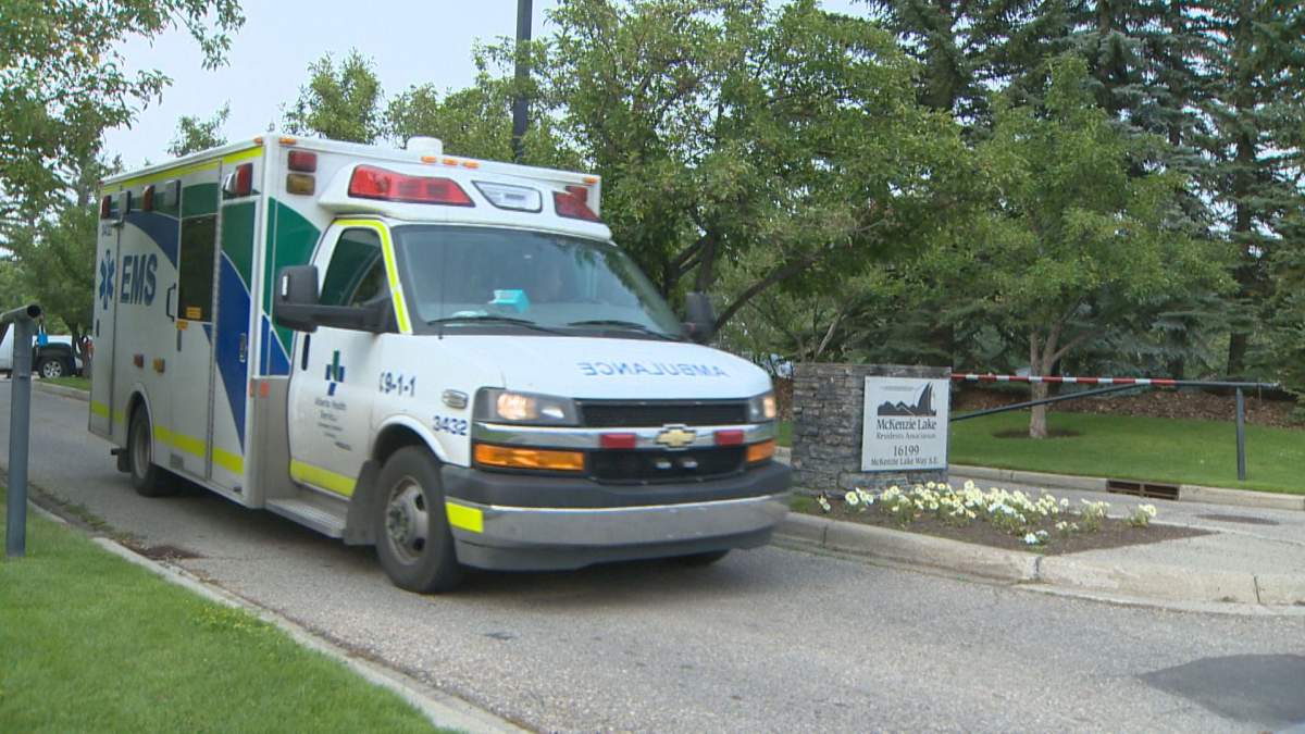 An EMS vehicle at the McKenzie Lake scene, Saturday, July 15, 2023.
