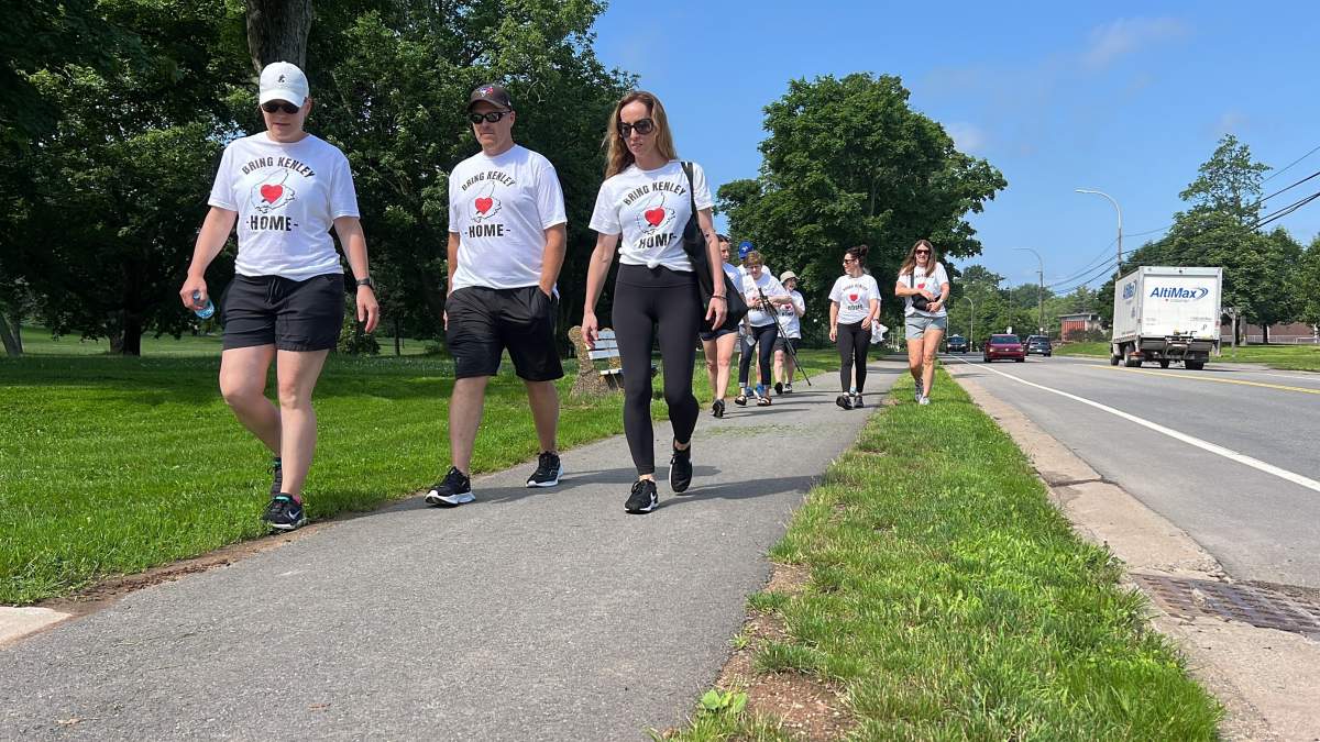 Family, friends and supporters held a 10-kilometre march in Wolfville, N.S., to honour Kenley Matheson, who has been missing for more than 30 years.