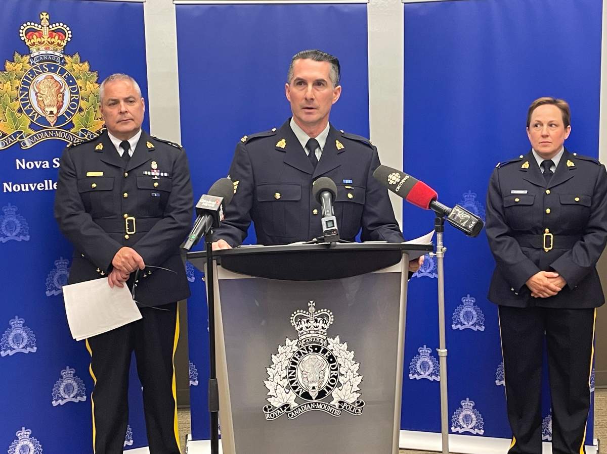 Insp. Don Moser, Cst. Shannon Herbert and Sgt. Brian Fitzpatrick provide details on Operation Headwind on July 12.