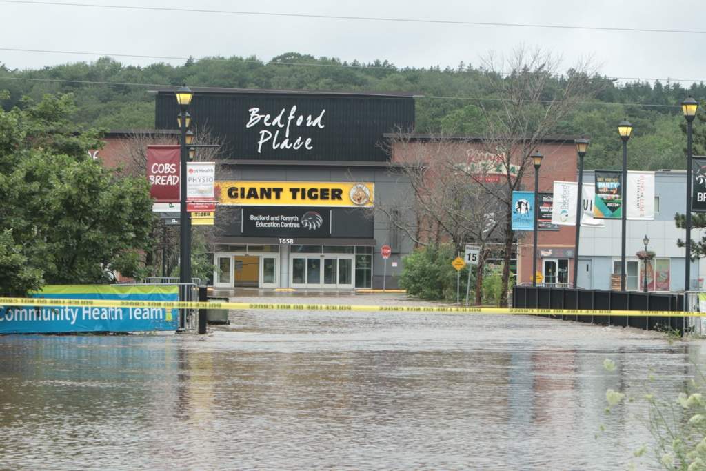 Outside the Bedford Place Mall on July 22, the morning following the heavy rain throughout the Halifax area.