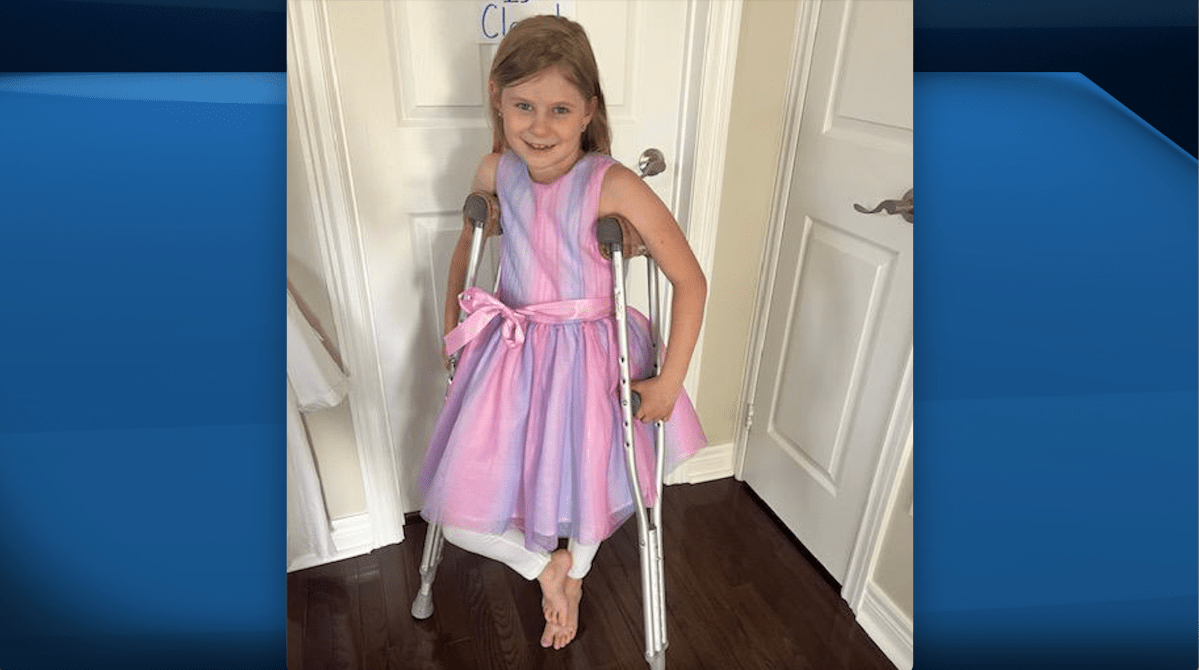 Grace Anstey, 9, has dislocated her knee six times within the last year and is in need of knee surgery that is proving to be hard to get.