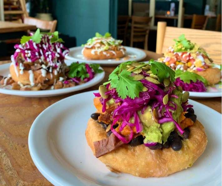 Indian tacos with all the fixings