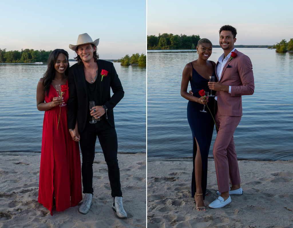 The happy couples on the beach at "Bachelor in Paradise Canada."
