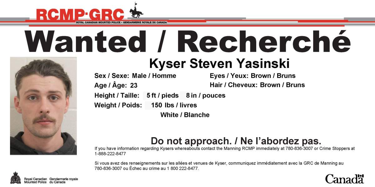 Kyser Steven Yasinski's wanted poster.
