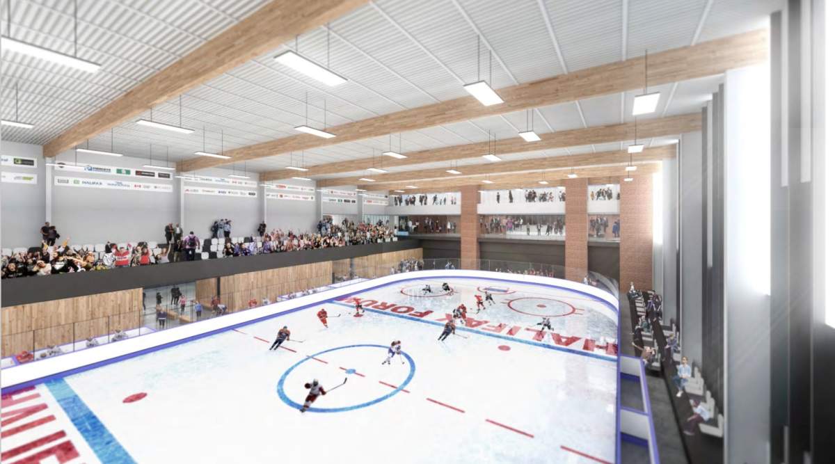 The council's report included this example of what one of the hockey rinks would look like after redevelopment.