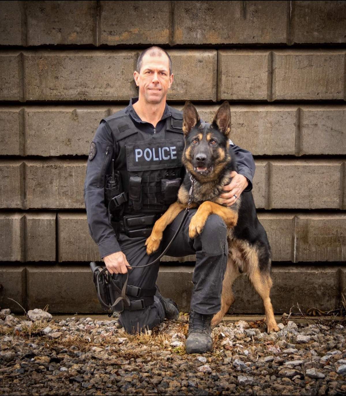 Toronto police service dog Bingo with his handler Sgt. Brandon Smith.