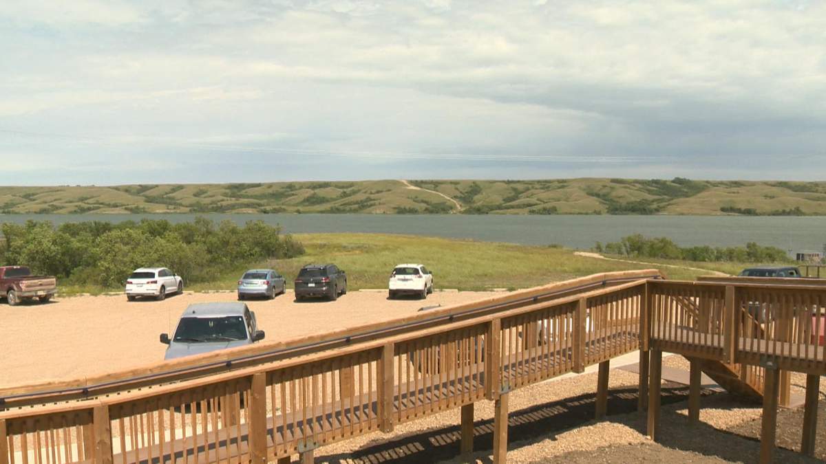 Buffalo Pound Lake outside the new visitor centre at Buffalo Pound Park.