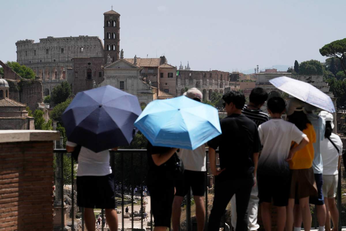 Italy umbrellas in heat