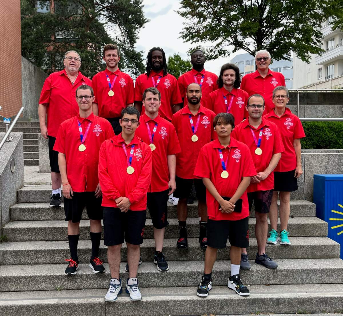 Canada men’s team at the 2023 Special Olympics in Berlin, Germany after winning gold.
