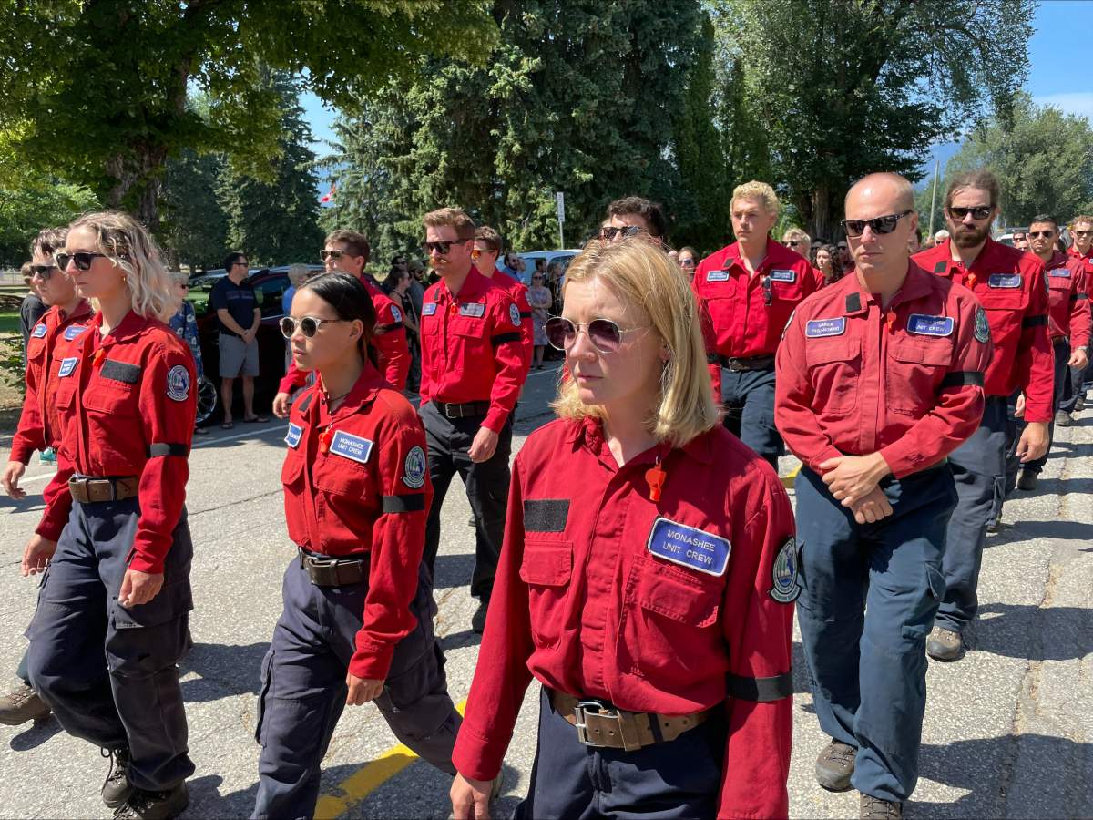 Memorial procession and service held for 19-year-old firefighter in Revelstoke, B.C. - image