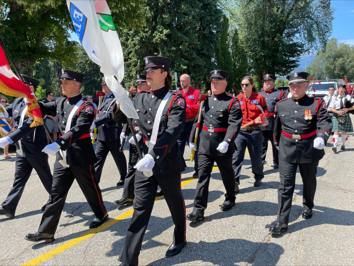 Memorial procession and service held for 19-year-old firefighter in Revelstoke, B.C. - image