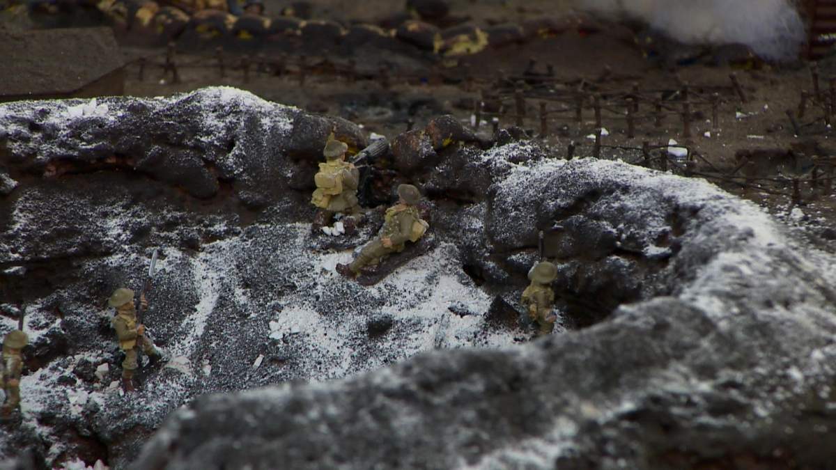 A model of Vimy Ridge Hill 145 at the Saskatoon Military Museum of Military Artifacts.
