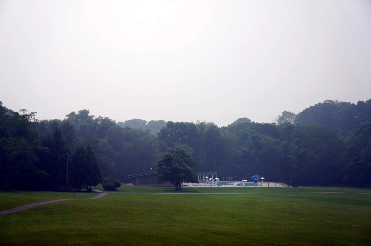 Closed YMCA camp pool.
